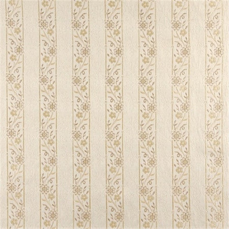 Designer Fabrics 54 in. Wide Ivory Embroidered- Striped- Floral Brocade- Upholstery And Window Treatments Fabric K0013D